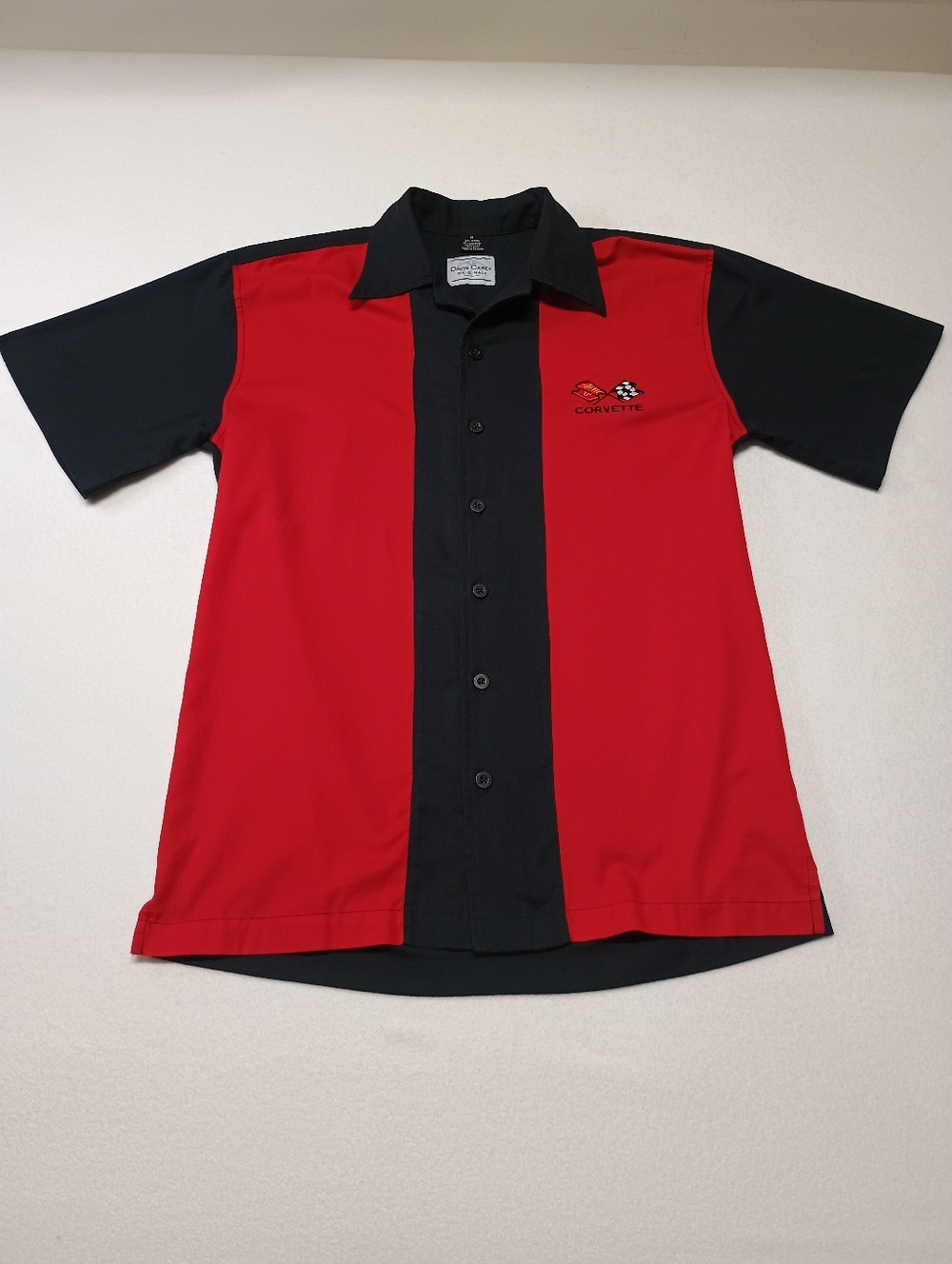 General Motors Corvette Mechanic Y2k Men's Red and Black  Shirt
